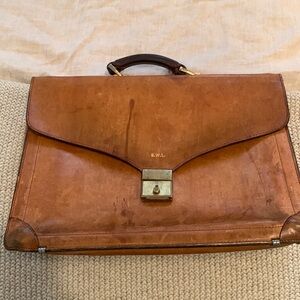 Vintage Renwick Canadian Belting Leather Briefcase Made in Canada 🇨🇦
